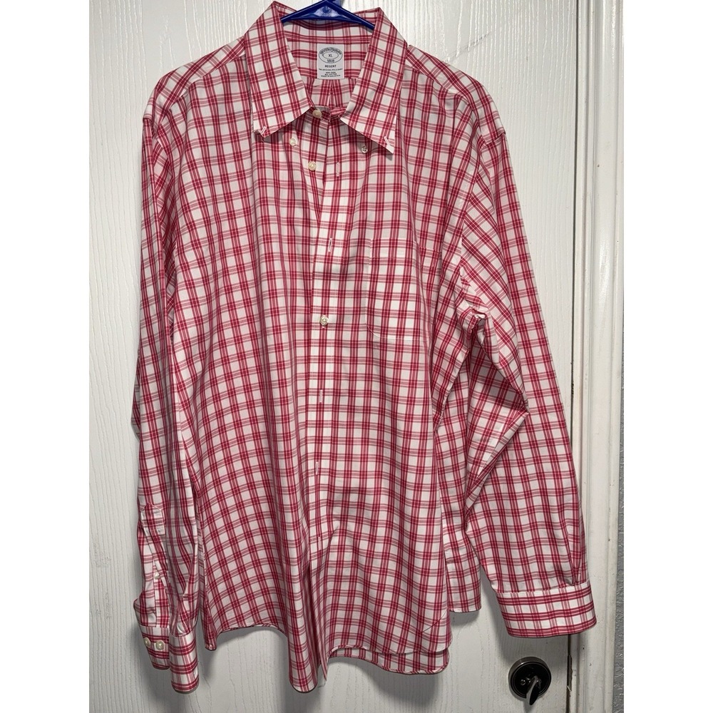 Brooks Brothers‎ Regent 1818 Red Plaid Long Sleeve Button Up Men's XLarge